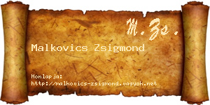Malkovics Zsigmond névjegykártya