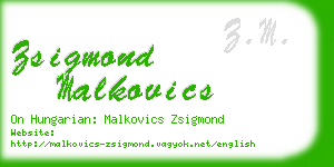 zsigmond malkovics business card